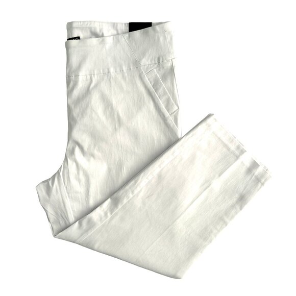 SOHO APPAREL LTD Pull On Stretch White Women's Ankle Pants White Plus Size 2X - Picture 4 of 7